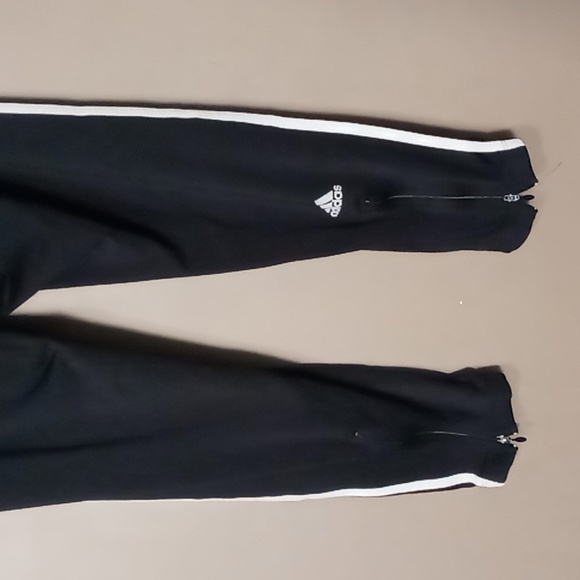 Adidas Black Athletic Pants w Back Leg Zippers Size L - Picture 5 of 5